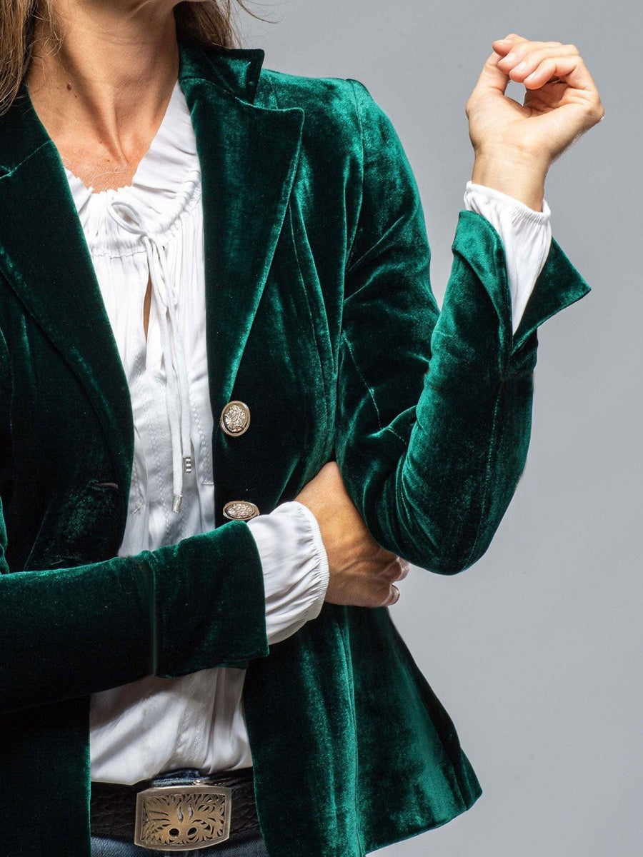 Velvet Blazer-Style Outerwear Top