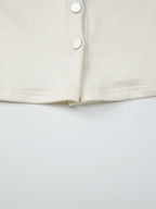 Draped Collar Buttons Slim-fit Jacket T-shirts