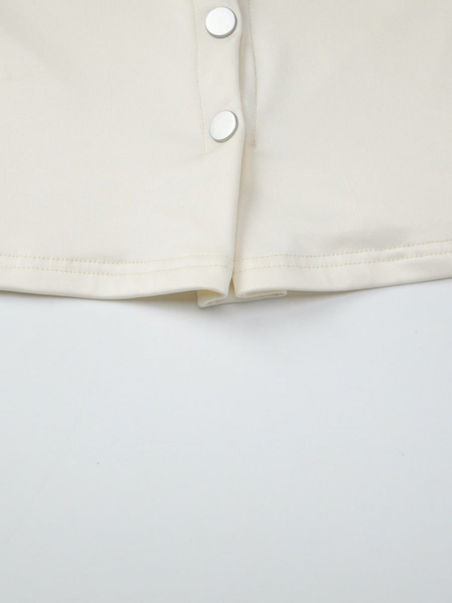 Draped Collar Buttons Slim-fit Jacket T-shirts