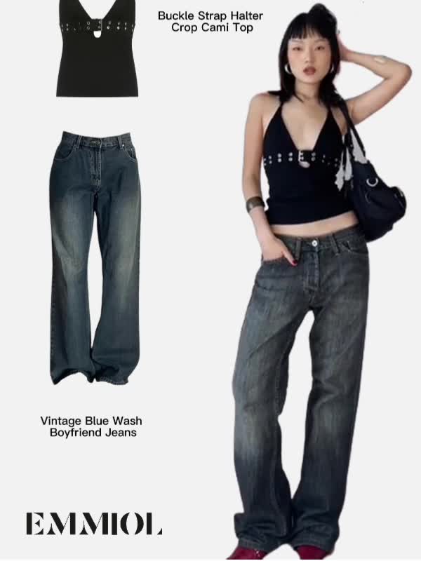 Vintage Blue Wash Boyfriend Jeans