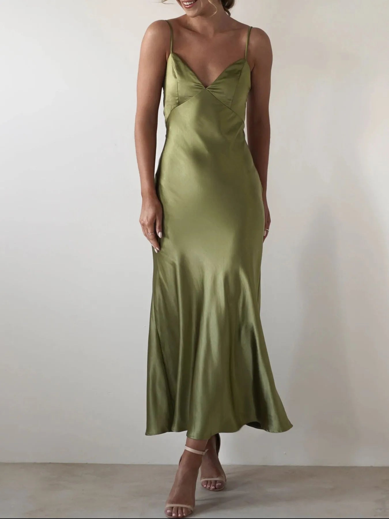 Satin Backless Cami Dress