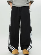 Stripe Print Wide Leg Pants