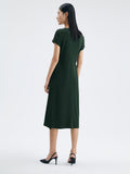 Cap Sleeve Center Back Seam Relaxed Fit Midi Dress