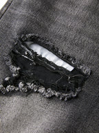 Washed Black Ripped Boyfriend Jeans