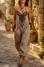 Aria Boho Chic Embroidered Jumpsuit