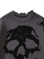 Street Skull Print Oversized Sweaters