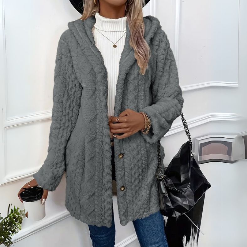 | Women's fleece jacket with buttons