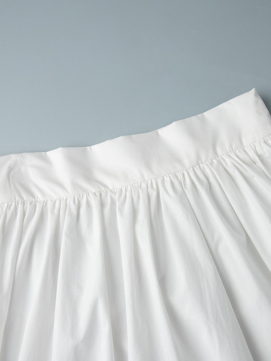 Pure Cotton Strapless Bra Jacket High-waisted Long Skirt Vacation Package 2-piece Sets
