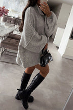 Drop Shoulder Button Up Slouchy Sweater Cardigan