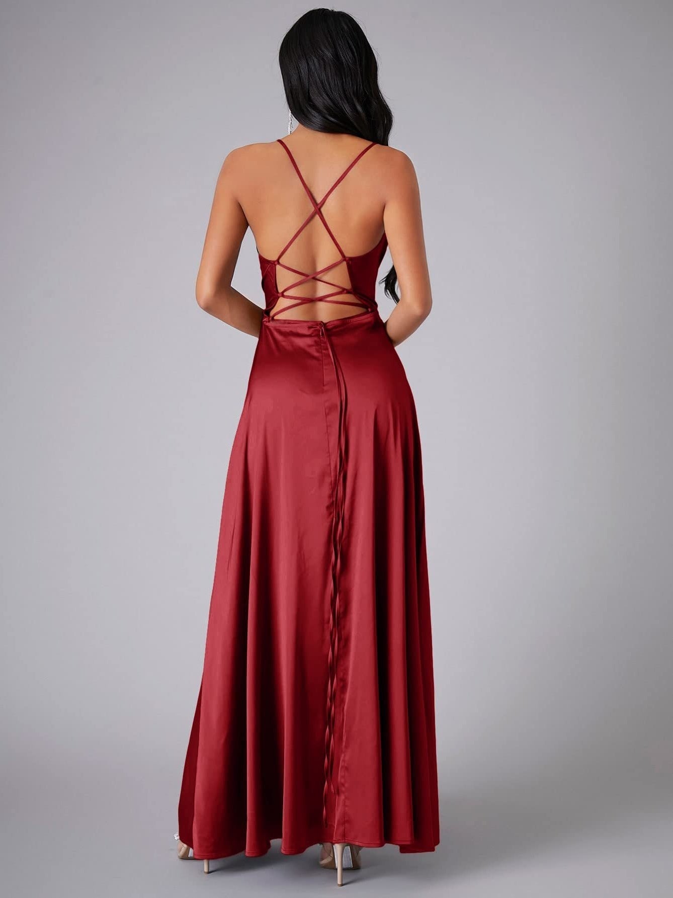 Slimming, Figure-hugging Backless Halter-neck Long Dress