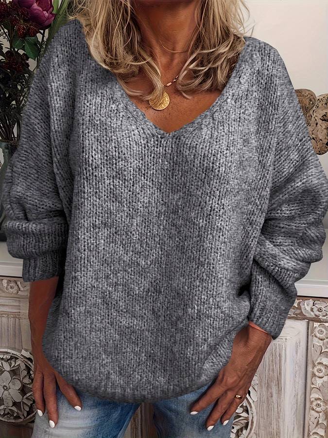 | Knitted V-neck sweater