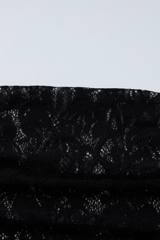 Open Back Long Sleeve Floral Lace Illusion Overlay Bodycon Maxi Dress