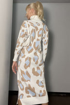Leopard Print Turtleneck Sweater Dress
