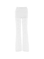 Lace Spliced Flare Leg Pants