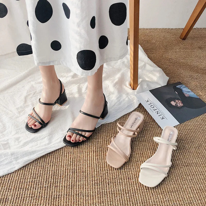 | Strappy Block Heel Sandals