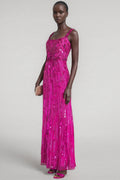 Willa Pink Sequin Embellished Maxi Dress