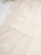 Ruffles Dress Illusion Neckline Ruffles Layered Tulle Maxi Dresses