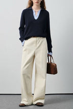 Two-in-One Wool Blend Knit Top