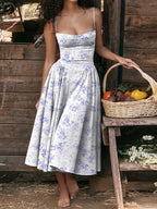 Sweetheart Neck Spaghetti Strap Midi Dress