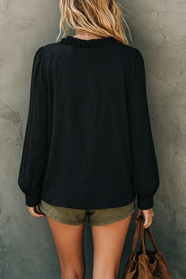 Boho Chic Ruffled V-Neck Top