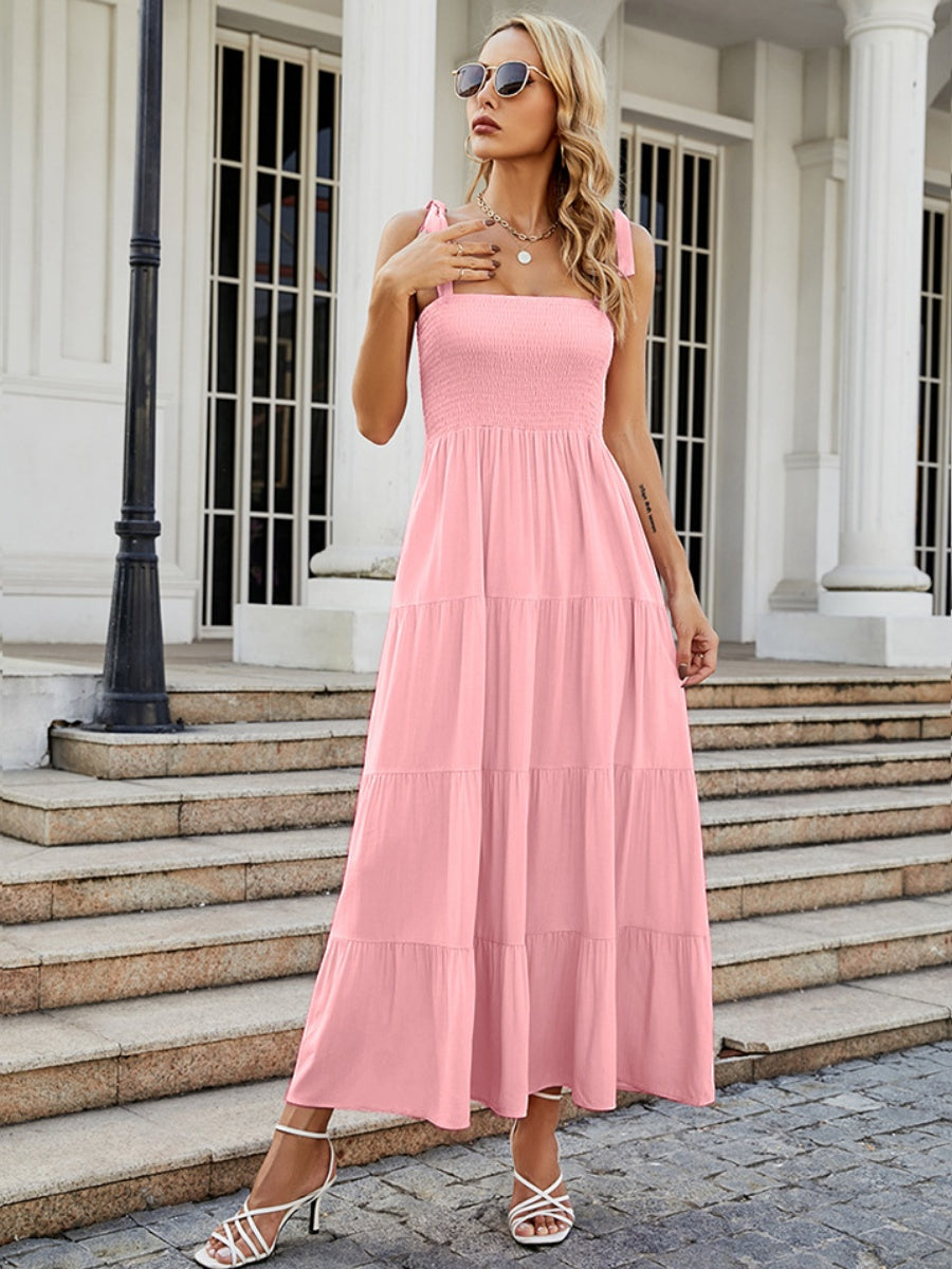 Sleeveless Flowers Printed Long Dress