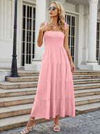 Sleeveless Flowers Printed Long Dress