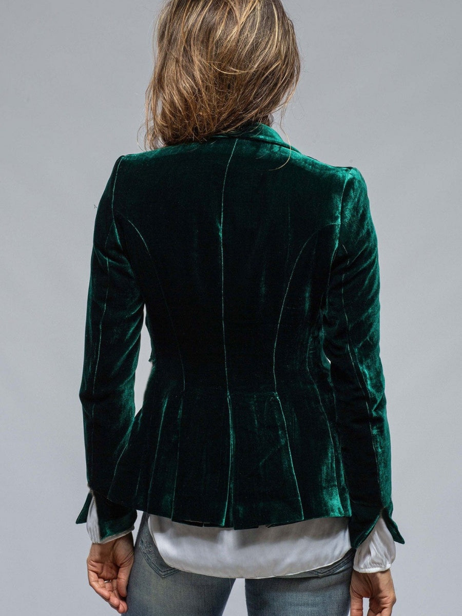 Velvet Blazer-Style Outerwear Top
