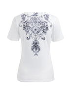 Gothic Rhinestone Print Short Sleeve Tee