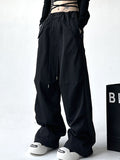 Solid Color Parachute Cargo Pants