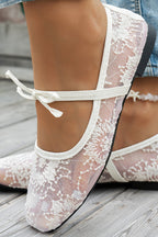 Fashionable Sequined Embroidered Square-toe Flat Casual Shoes