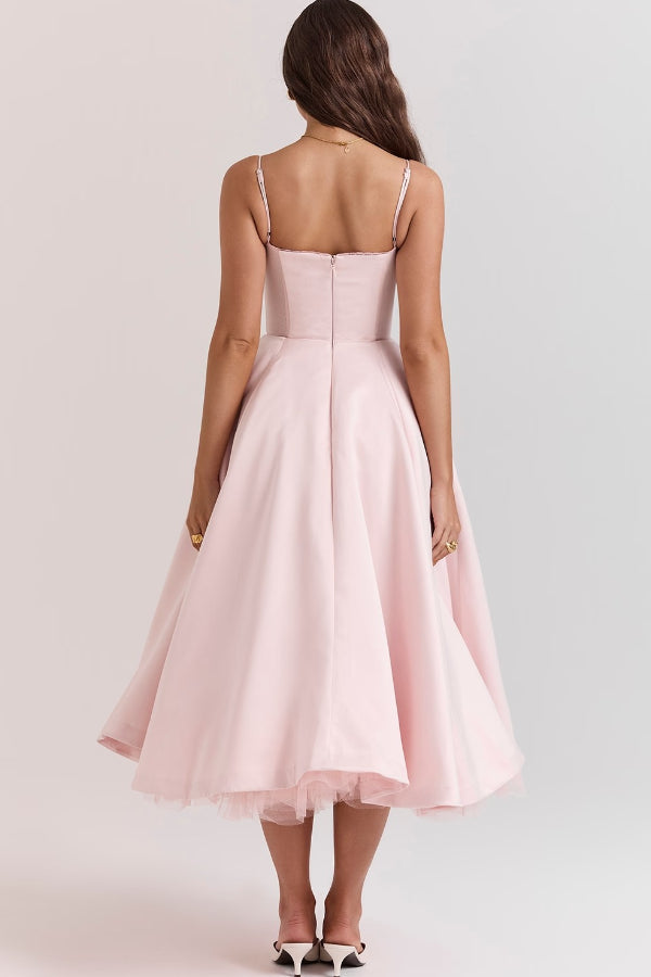 | Strapless V-neck Sleeveless Maxi Dress