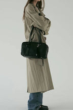 Oversized Stand Collar Long Casual Overcoat