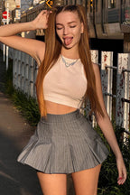 Stripe Low Waist A line Skirt