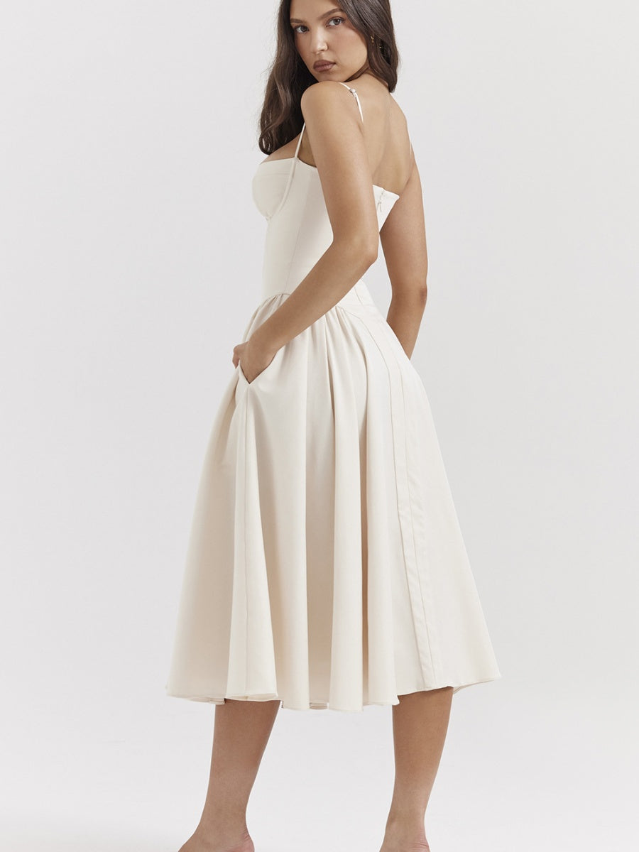 Camisoles Big Swing Solid Color Midi Dresses