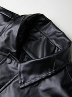 Oversized Black Faux Leather Jacket