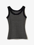 Striped Print U Neck Tank Top