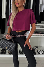 Tayshia Short Sleeve Crop Stretch T-shirt