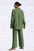 Button Up Shirt & Pants Set | Women__ Matching Outfit