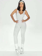 Leopard Print Cross Link Seamless Yoga Clothes Fitness Jumpsuits