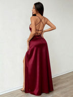 Camisoles Satin Slit Maxi Dresses