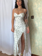 Floral Print Slit Spaghetti Strap Maxi Dress