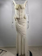 Embroidery Sleeveless Top And Asymmetric Mermaid Skirt 2-Piece Set For Women 2026