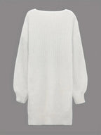 Jesabel Boutique Solid Color Rib Knit Dress Elevated Occasion Wear