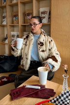 Faux Fur Leopard Pattern Coat