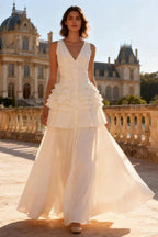 Elegant Vintage Sleeveless Swing Tiered Prom Dress
