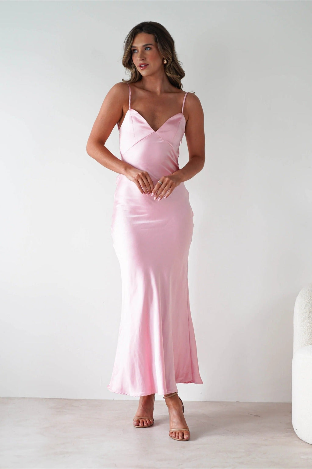 Satin Backless Tie Dress