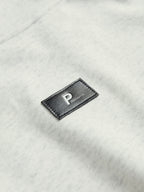 Letter Label Embellished V Neck Oversized Hoodie