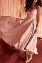 | Strapless V-neck Sleeveless Maxi Dress