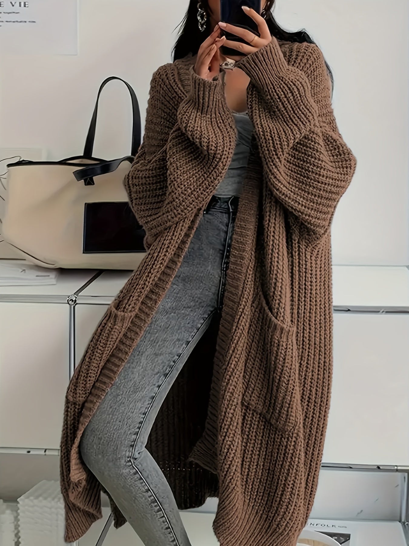 | Longline Cardigan in Cozy Material