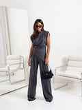 Solid color irregular suit